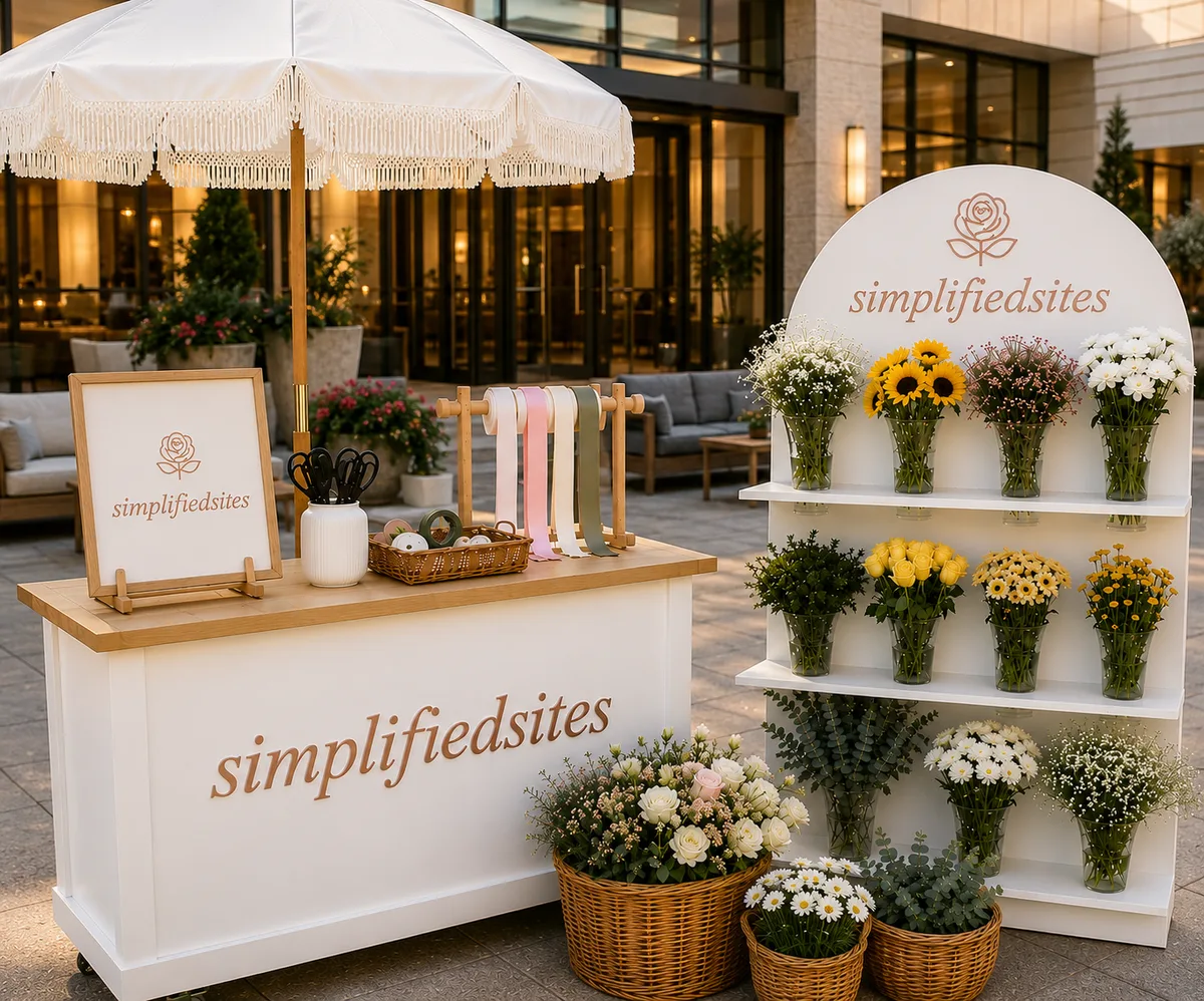 Custom branded bloom bar setup at a corporate event venue in Orange County — branding available for corporate clients
