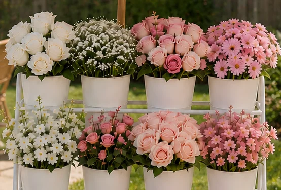 Bloom bar flower station at a bridal shower in Orange County California